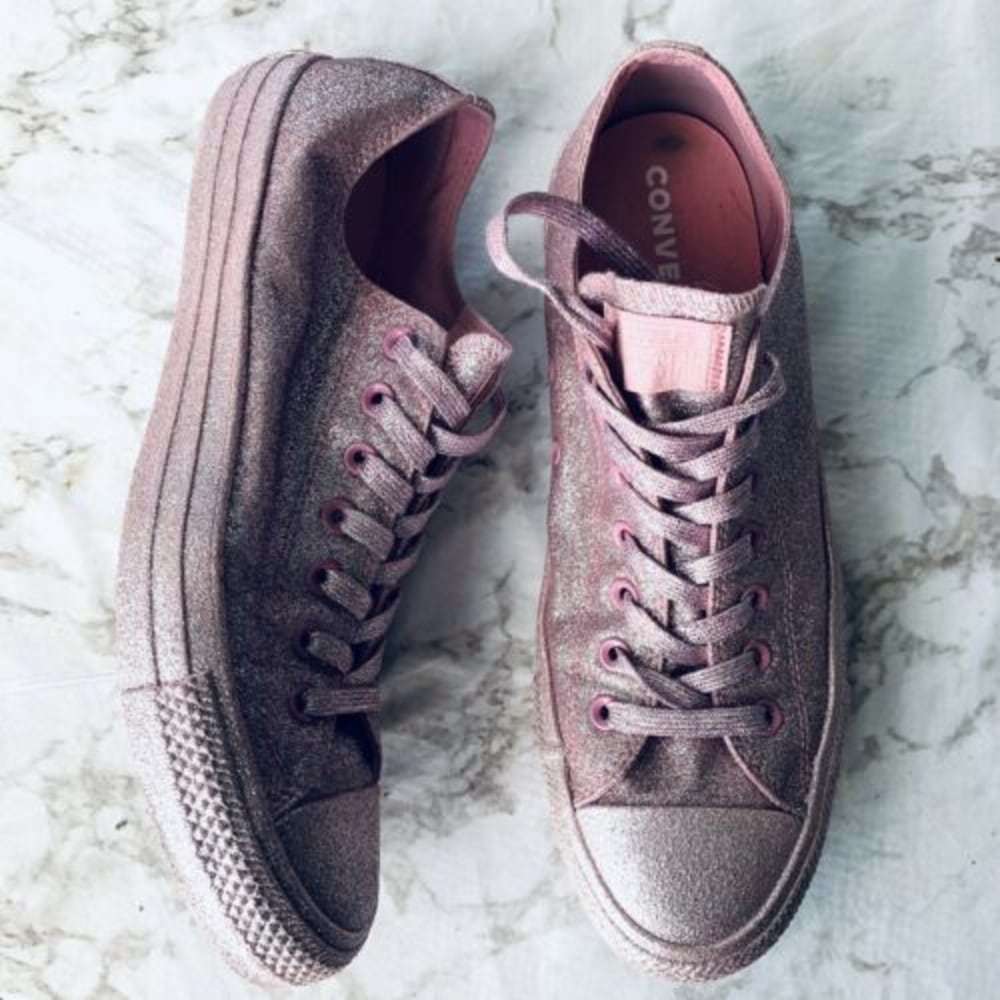 Converse Chuck Taylor Lo Top Glitter Sneakers - Picture 2 of 4